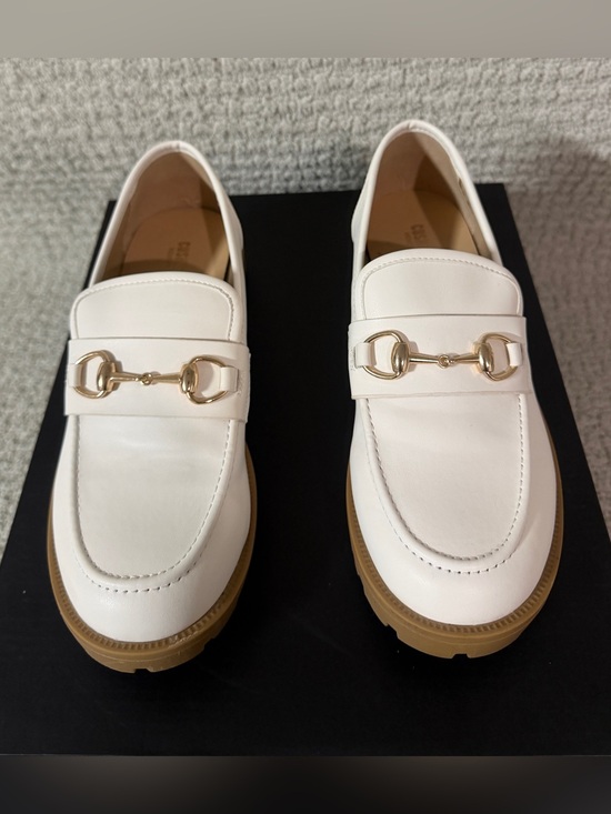 Cushionaire Shoes - Cushionaire  Memory foam White Loafers with Gold Bit Detail